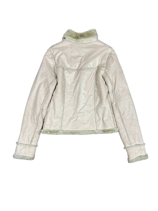 Y2k Active City Fake Faux Fur Jacken Cream Beige - M