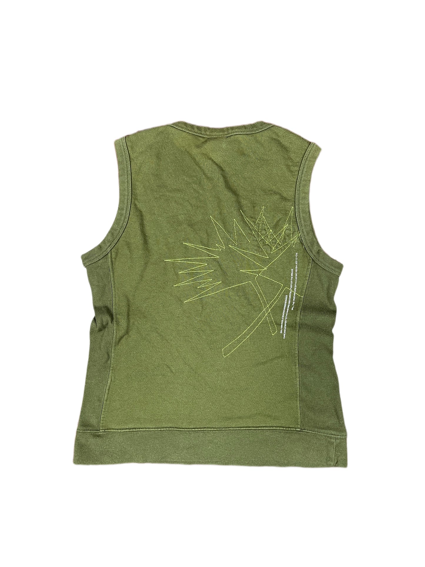 Y2k Diesel Sleeveless Sweatshirt Olive Green -S