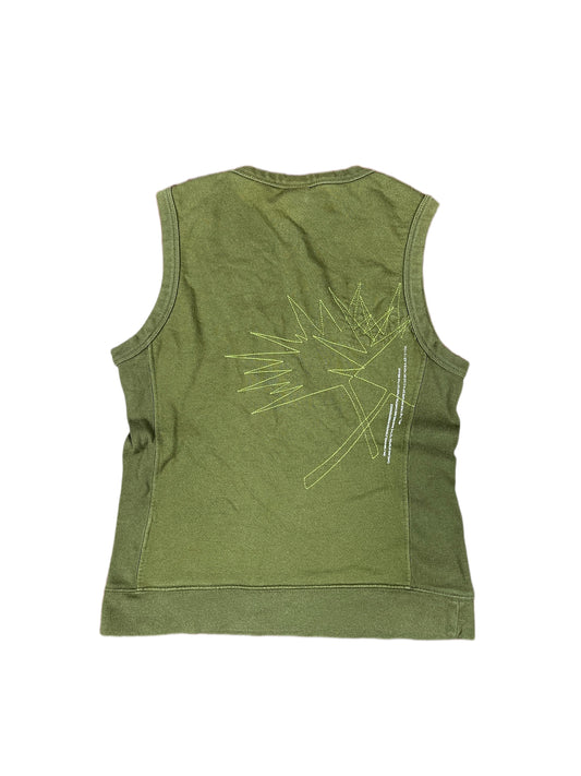 Y2k Diesel Sleeveless Sweatshirt Olive Green -S