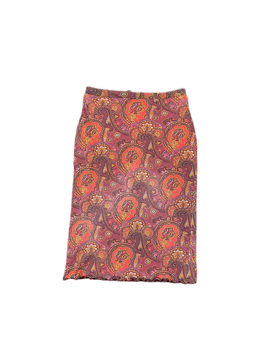 Pimkie Midi Skirt Red Tones Pattern - XS