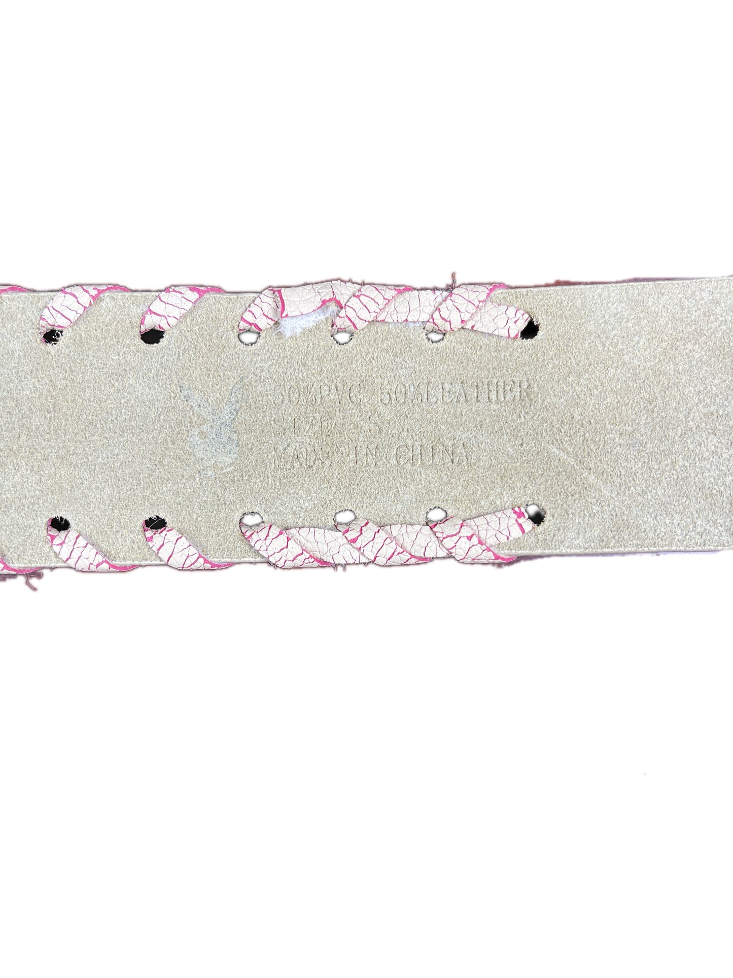 Y2k Playboy Belt Cream Pink 2004
