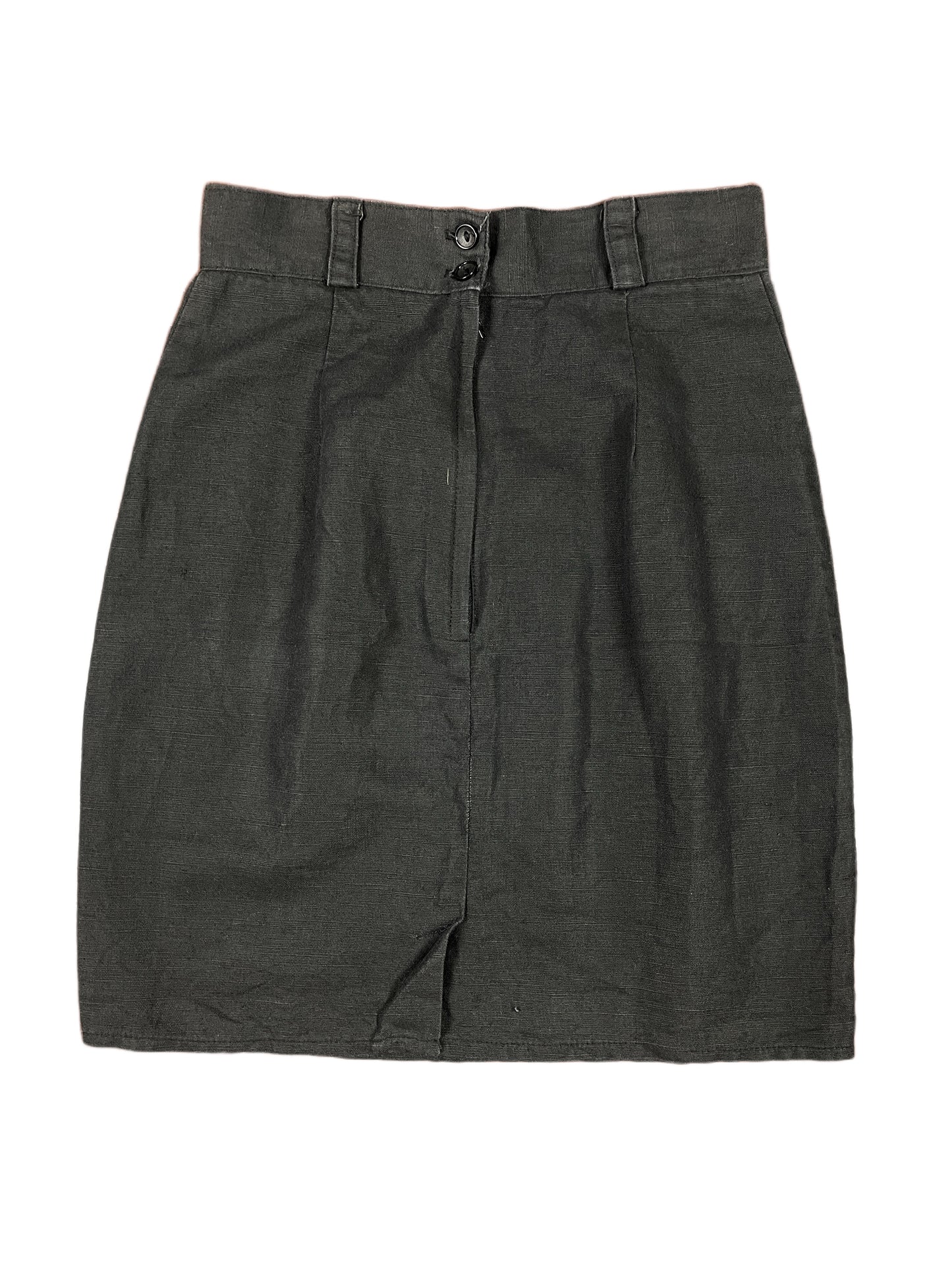 Vintage Linen Skirt Black - M