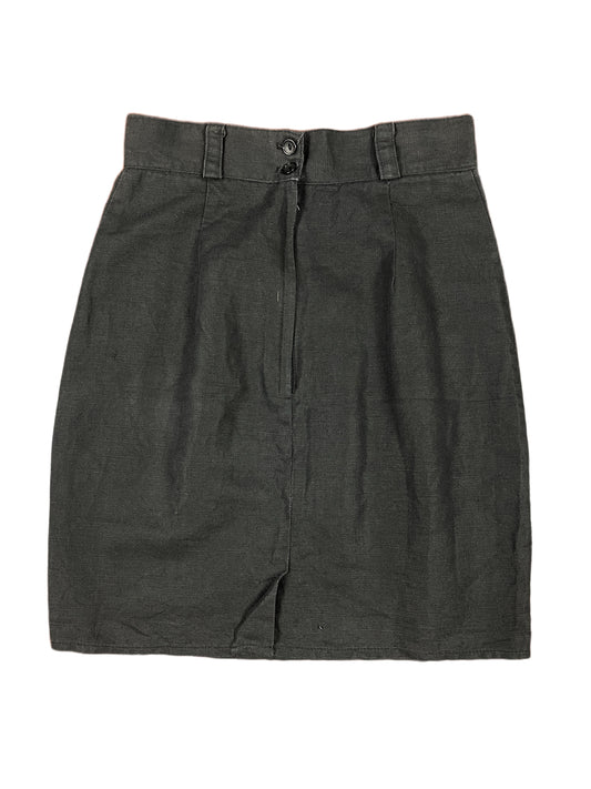 Vintage Linen Skirt Black - M