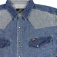 Vintage Lee Denim Long Sleeve Shirt Blue - XL