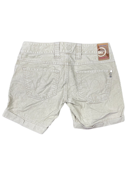 Y2k Met Laundry Project Low Waist Corduroy Shorts Cream - S/M