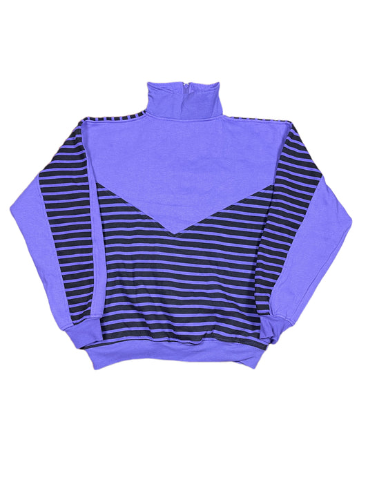 Vintage Zip Sweatshirt Purple Black - M
