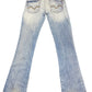 Y2k Replay Low Waist Flared Distressed Denim Pants Blue - S/M