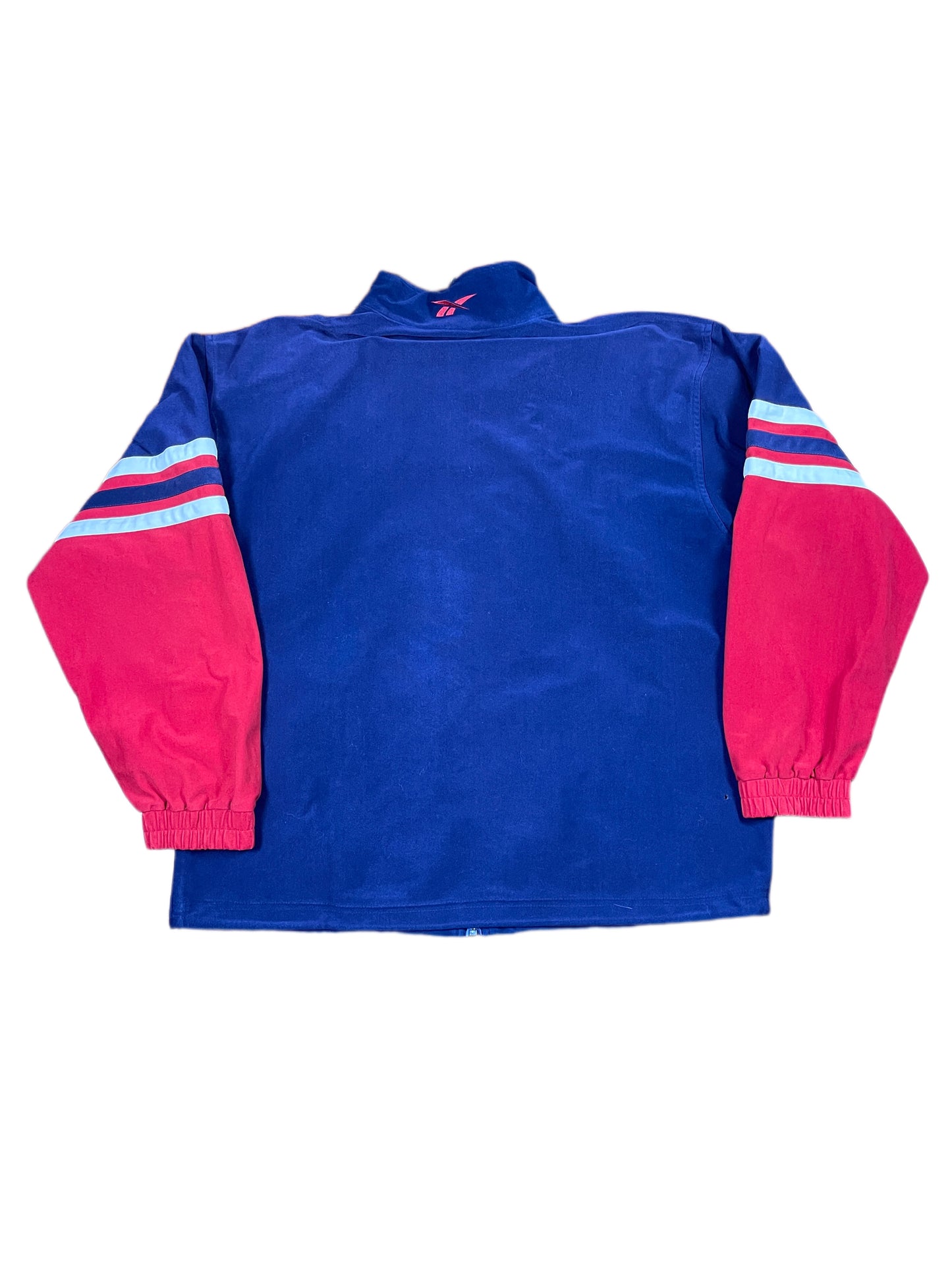Vintage Reebok 2000s Velur Sport Jacket Navy Red - M