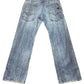 Y2k Energie Low Waist Bootcut Denim Pants Blue - L