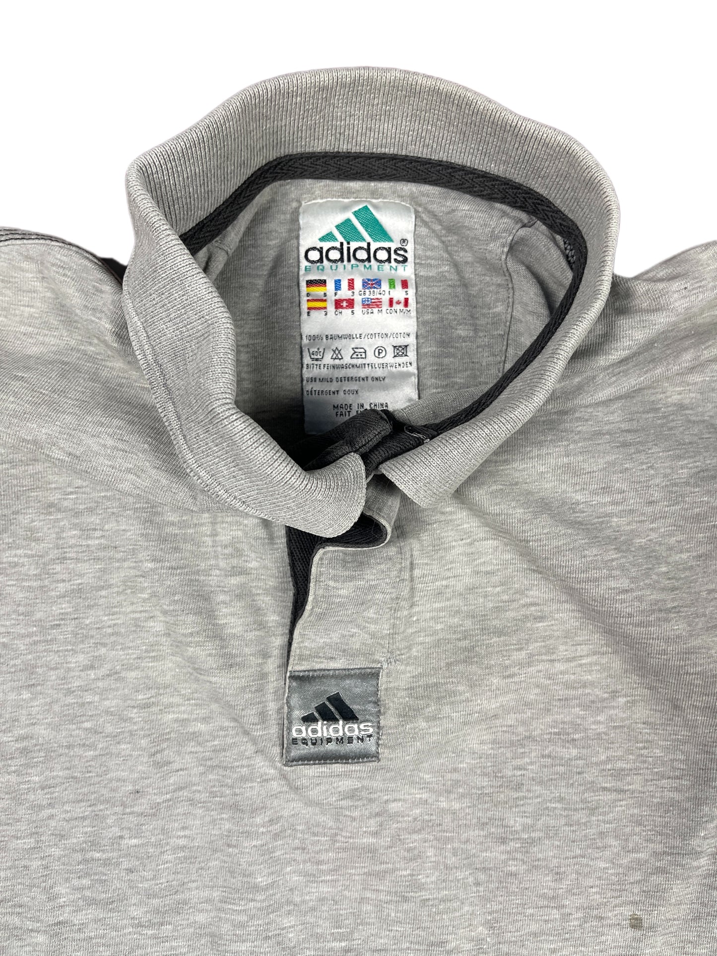 Vintage Adidas Equipment Polo Shirt Gray - M