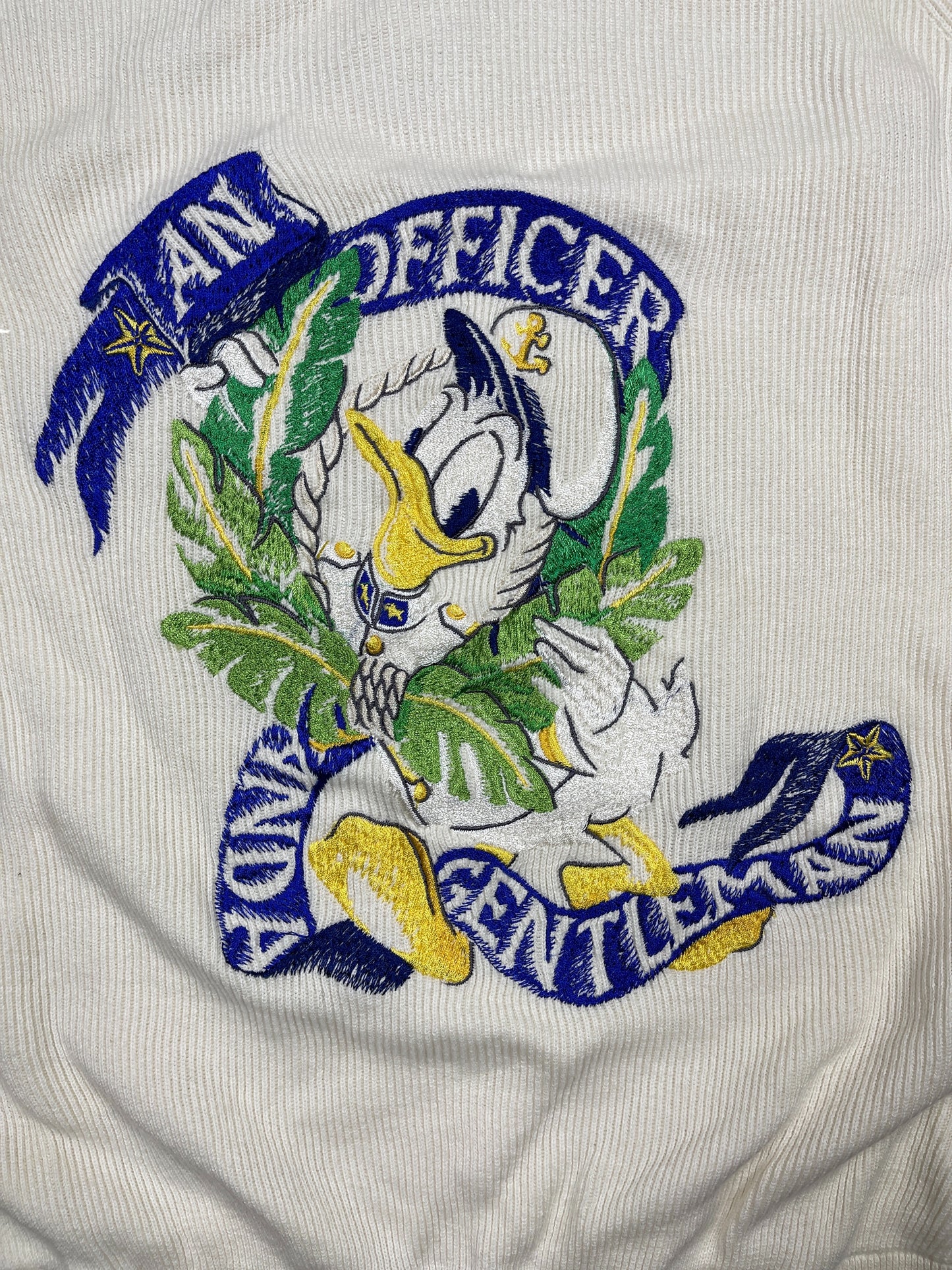 Vintage Iceberg 1990s Disney Donald Duck Knitted Sweatshirt White - XL