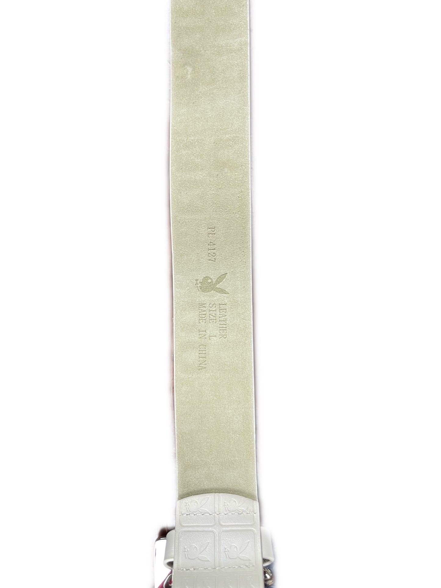 Y2k Playboy Leather Plug In Belt White 2004