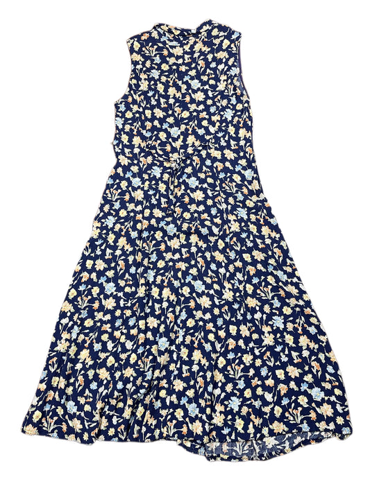 Vintage Sleeveless Dress Flowers Multicolor - XL
