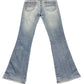 Zara Low Waist Flared Denim Pants Blue - XL