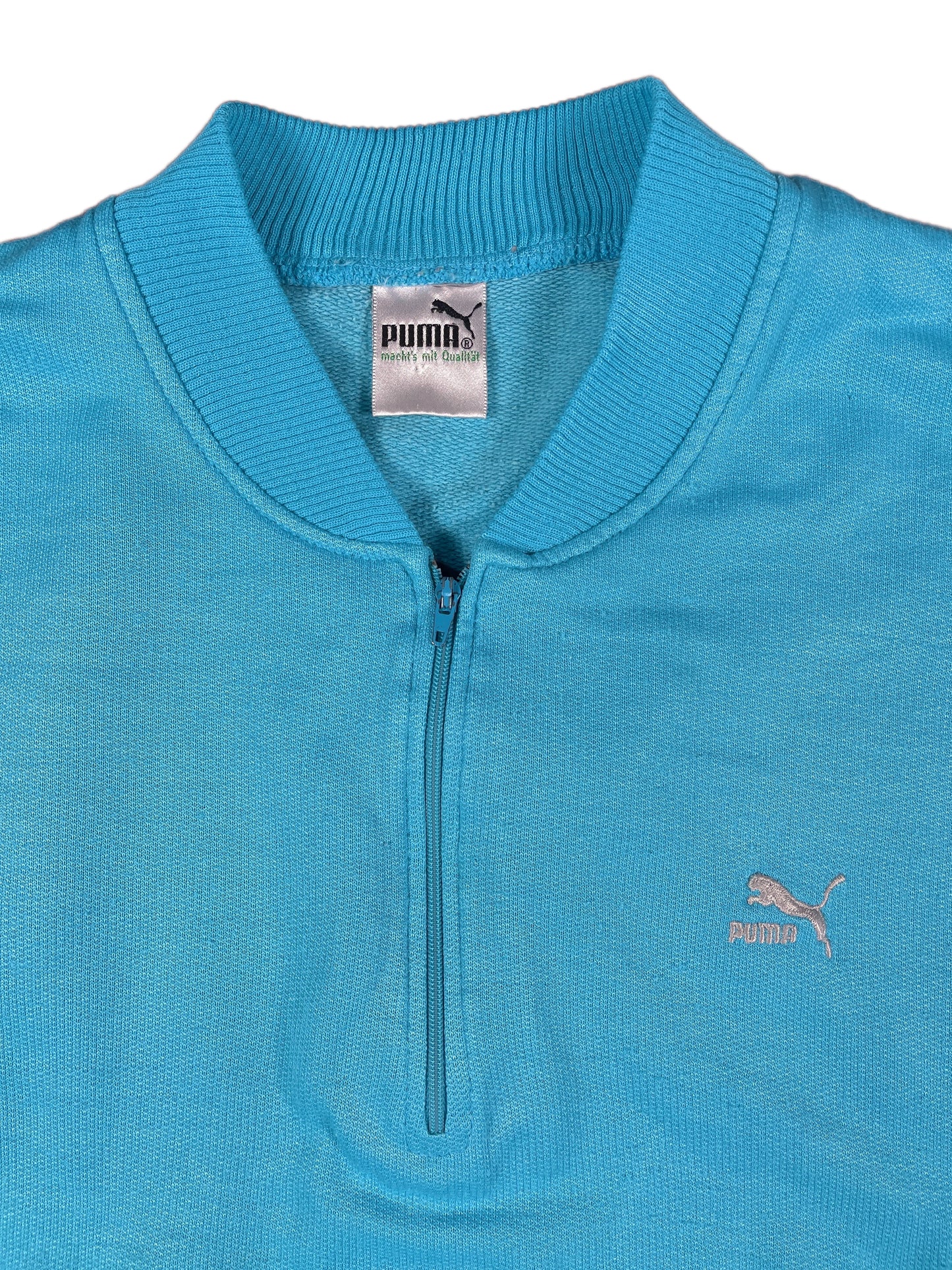 Vintage Puma Zip Sweatshirt Baby Blue 90s - L/XL