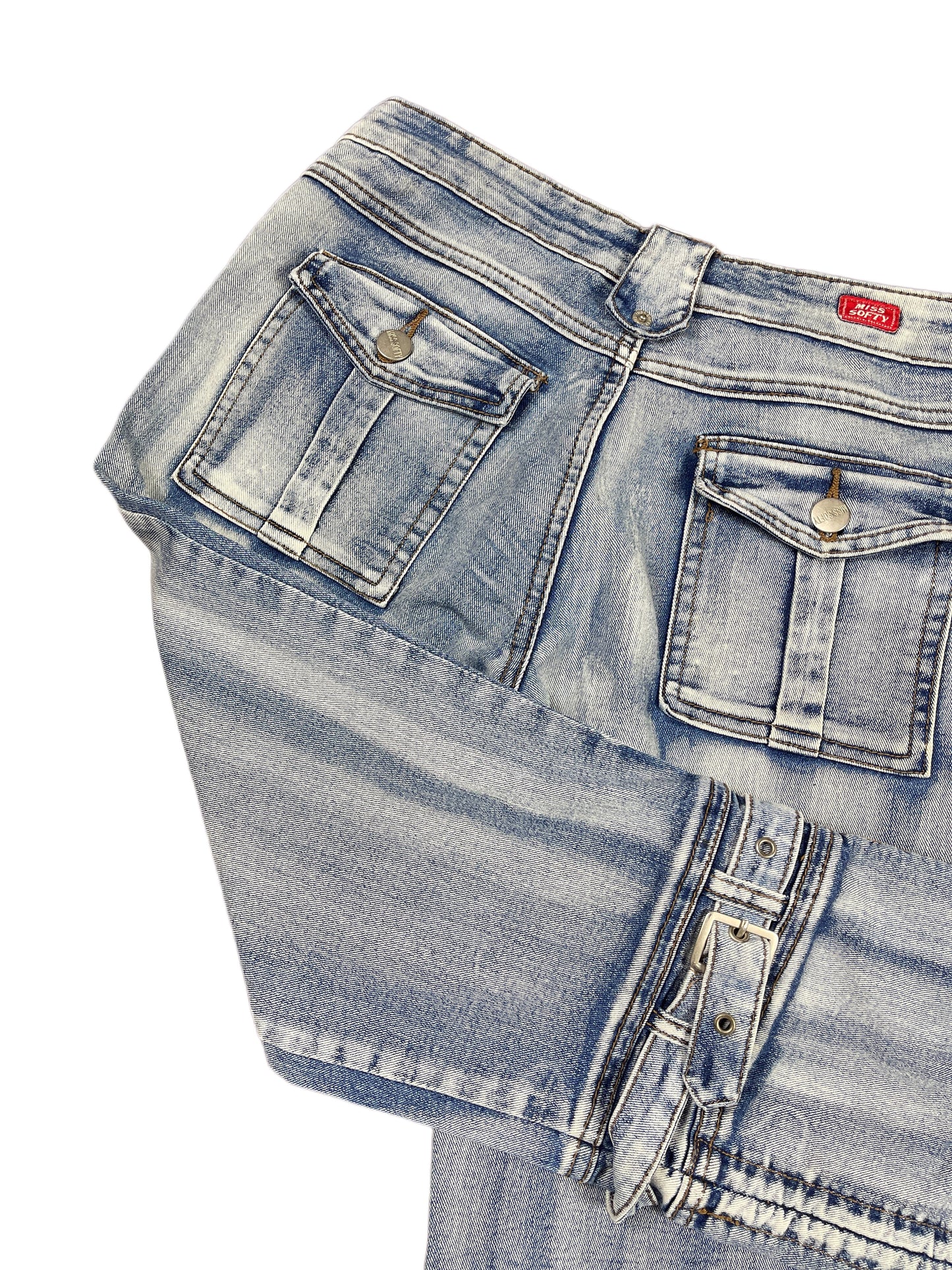 Y2k Miss Softy Denim Capri Pants Blue - S