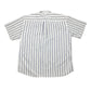 Vintage Klondike Short Sleeve Shirt Striped White Blue - XL