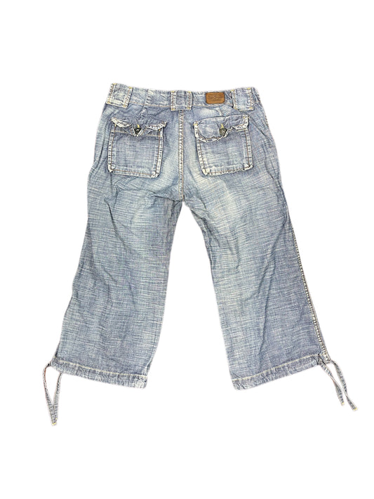 Y2k Pepe Jeans Low Waist Capri Pants Blue - XS/S