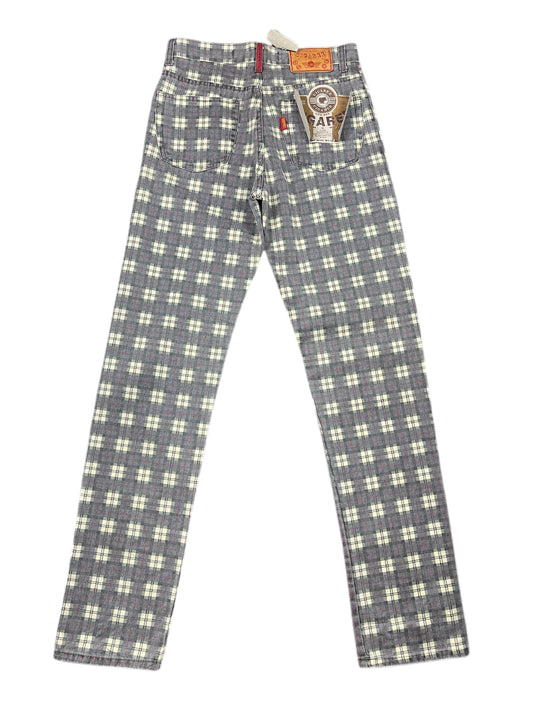 Vintage Cigaree Pants Checkered Gray Cream - M/L