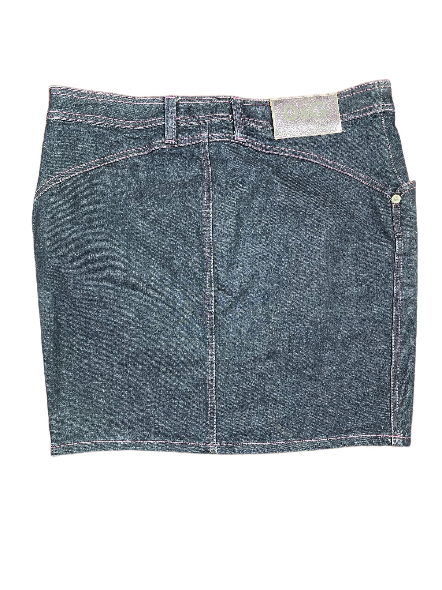 Y2k Dolce & Gabbana Denim Skirt Blue Pink - L