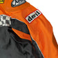Vintage Motorcycle Racing Jacket Black Orange - XL