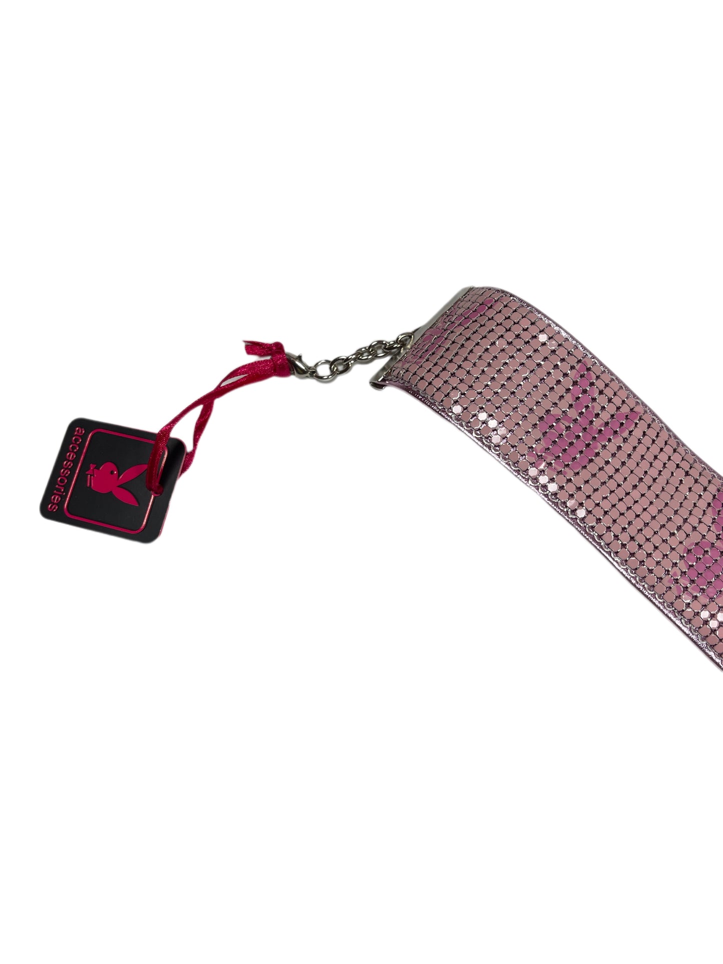 Y2k Playboy Metal Mesh Belt Pink 2004