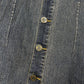 Vintage Mod Fly Denim Long Sleeve Dress Blue - XL