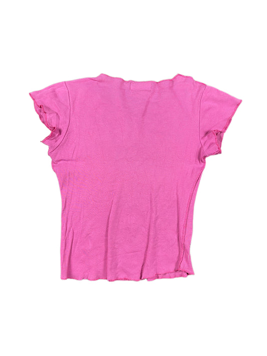 Y2k Hello Paris Short Sleeve Top Pink - M