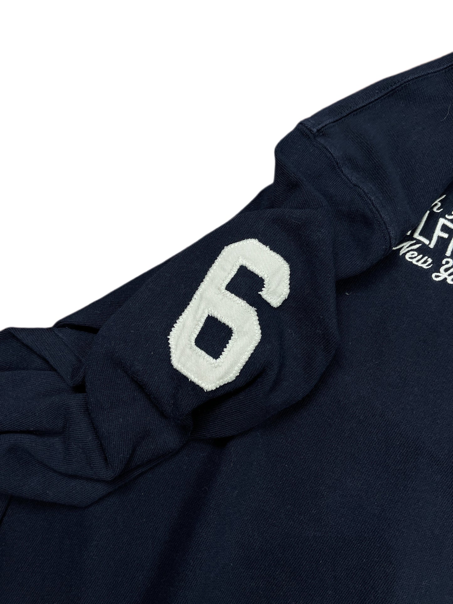 Y2k Tommy Hilfiger Long Sleeve Polo Shirt Navy - L