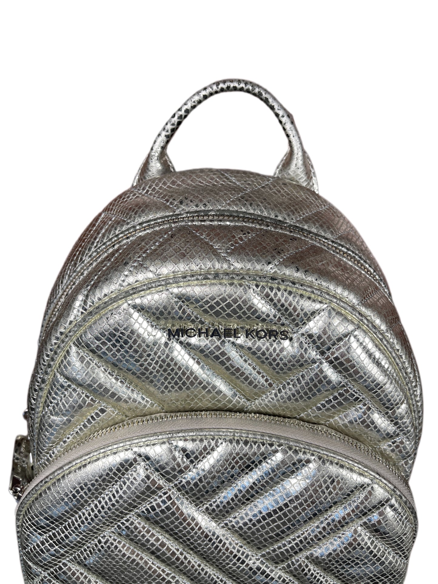 Michael Kors Leather Backpack Silver