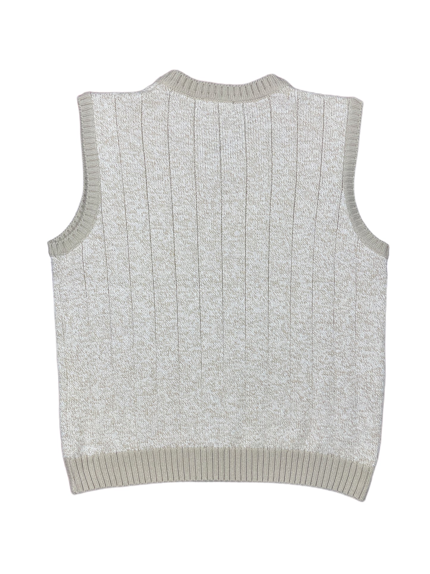 Vintage Tiessevi Sleeveless Knitted Sweatshirt Beige - L