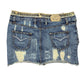 Y2k Fishbone Denim Mini Skirt Blue - L