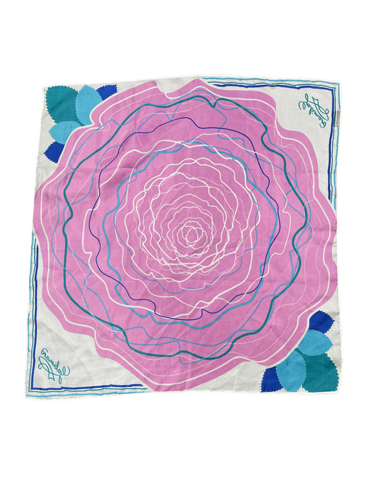 Vintage Galimard Handkerchief Pink White