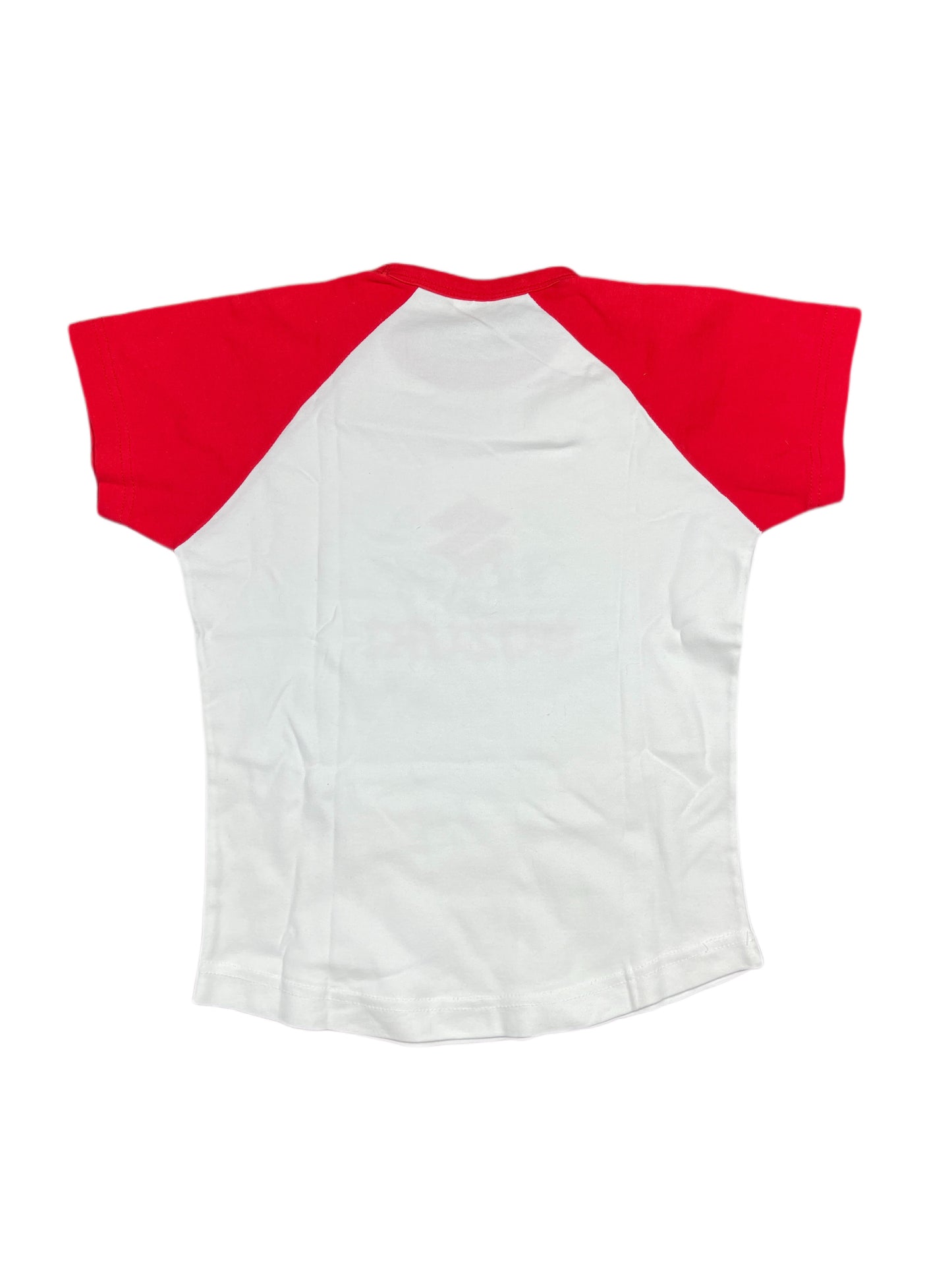 Vintage 2000s Suzuki JHK Short Sleeve Top White Red M