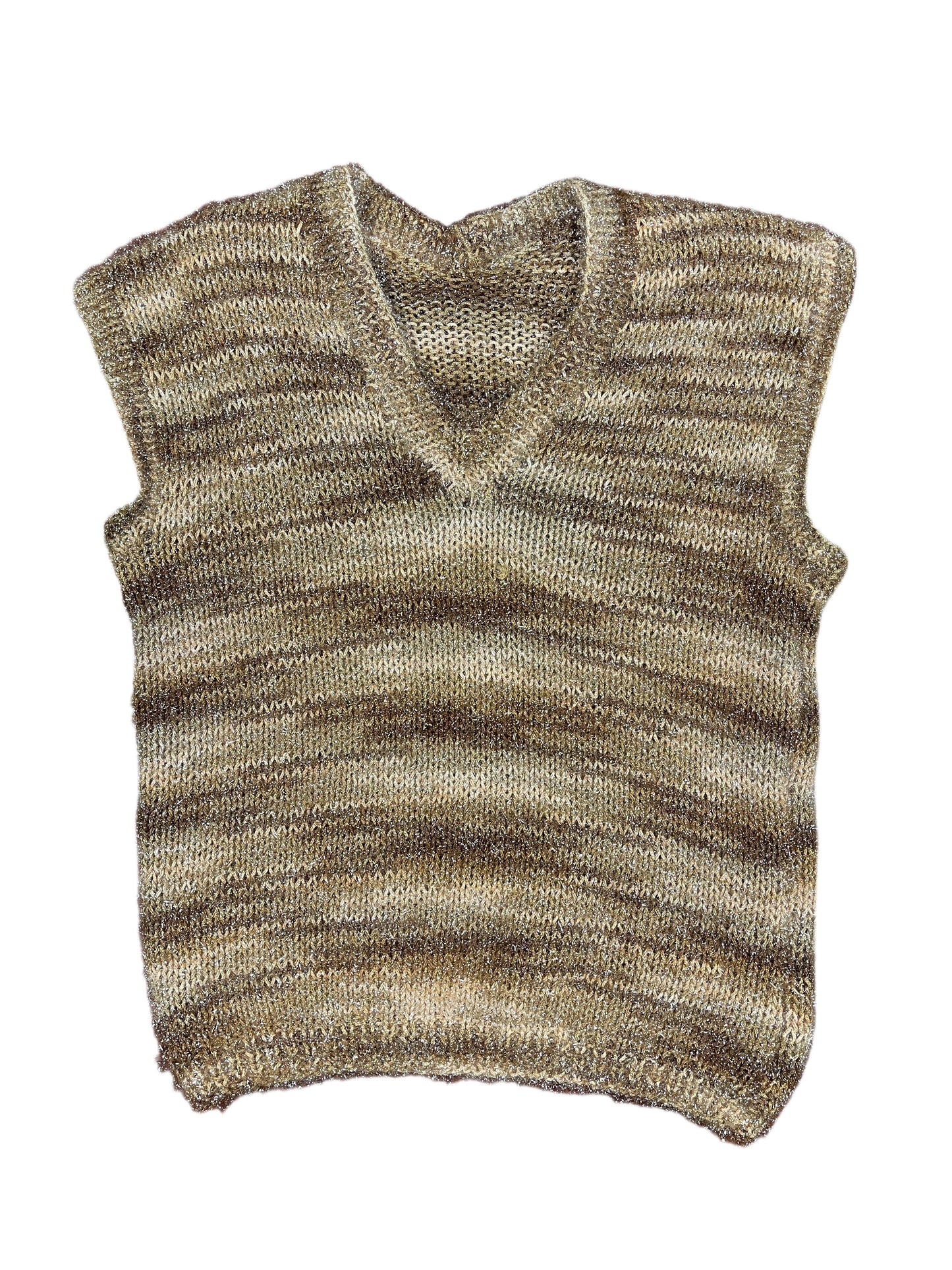 Self Knitted Sleeveless Sweatshirt Gold Bronze - XS/S