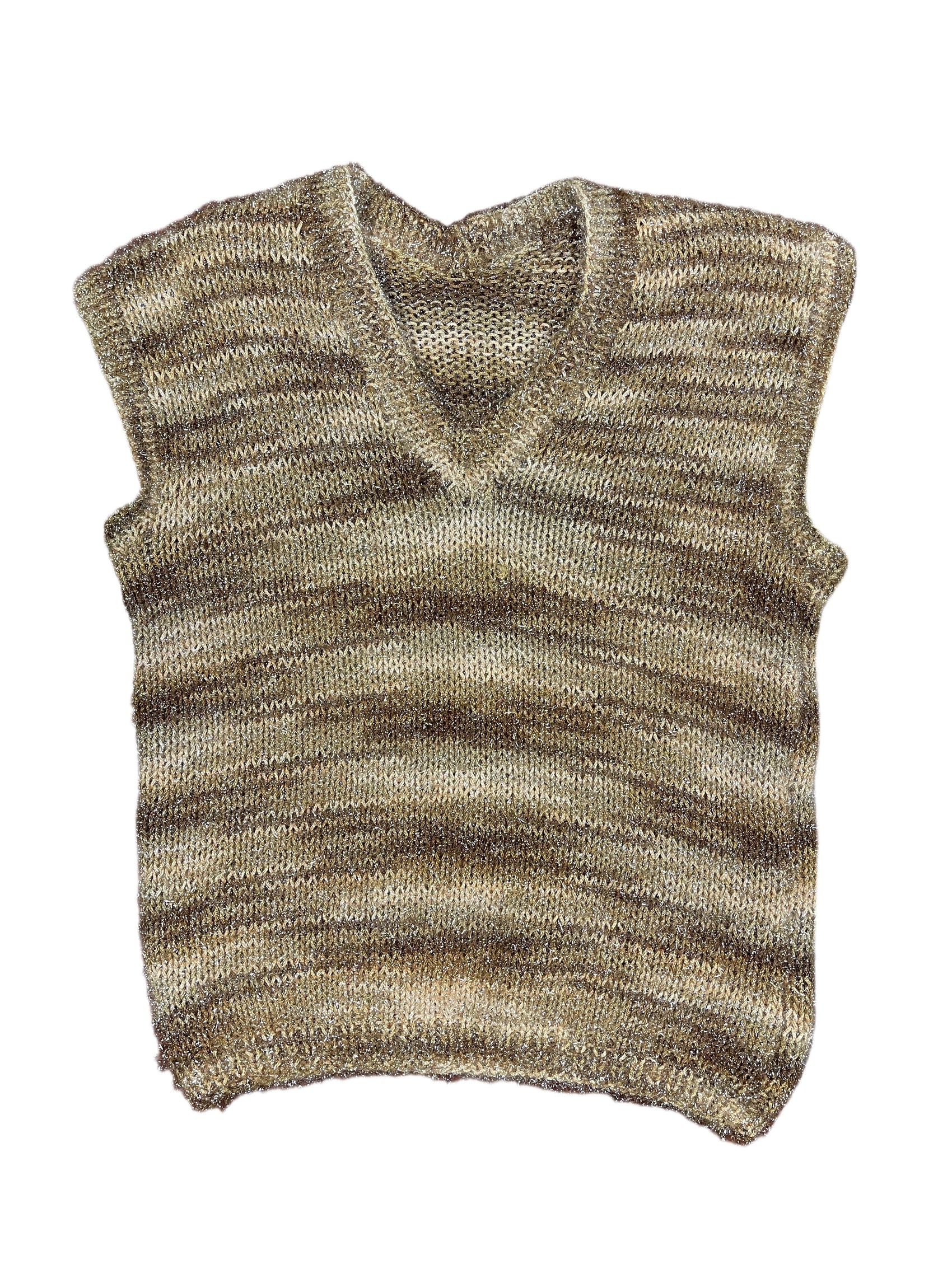 Self Knitted Sleeveless Sweatshirt Gold Bronze - XS/S