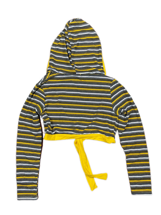 Y2k BbG Long Sleeve Top with Hood Yellow Black - M/L