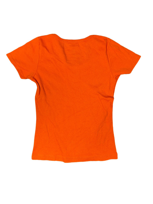 Y2k Ernest Le Gamin Mickey Mouse Disney Short Sleeve Top Orange - M
