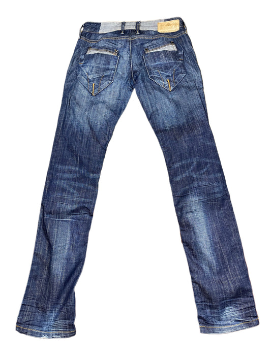 Y2k Fornarina Low Waist Straight Denim Pants Blue - M