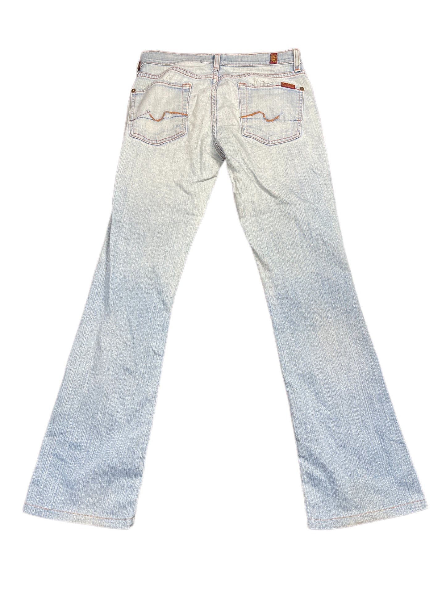 Y2k 7 Mankind Low Waist Flared Denim Pants Blue M