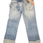 Y2k Blanco Low Waist Denim Capri Pants Blue - S