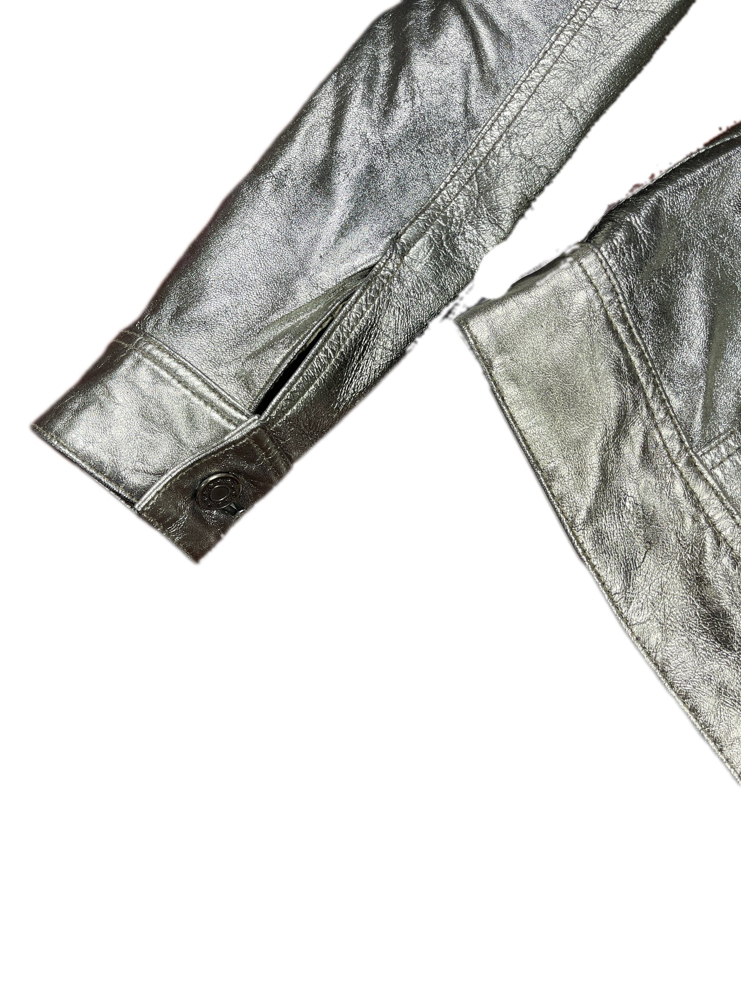 Y2k Gipsy Leather Jacket Silver - S