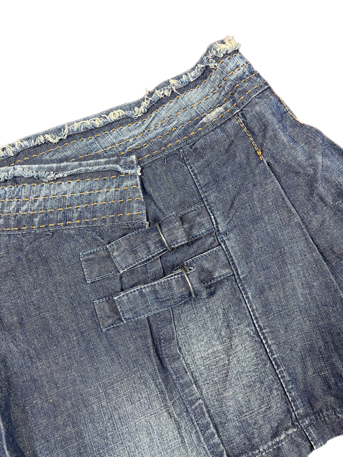 Y2k Replay Lo Waist Denim Skirt Blue - L