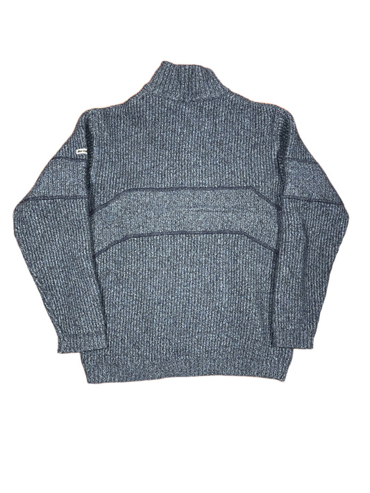 Vintage Sun Valley Knitted Zip Sweatshirt Blue - M