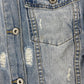 Queen Hearts Long Denim Jacket Blue - M