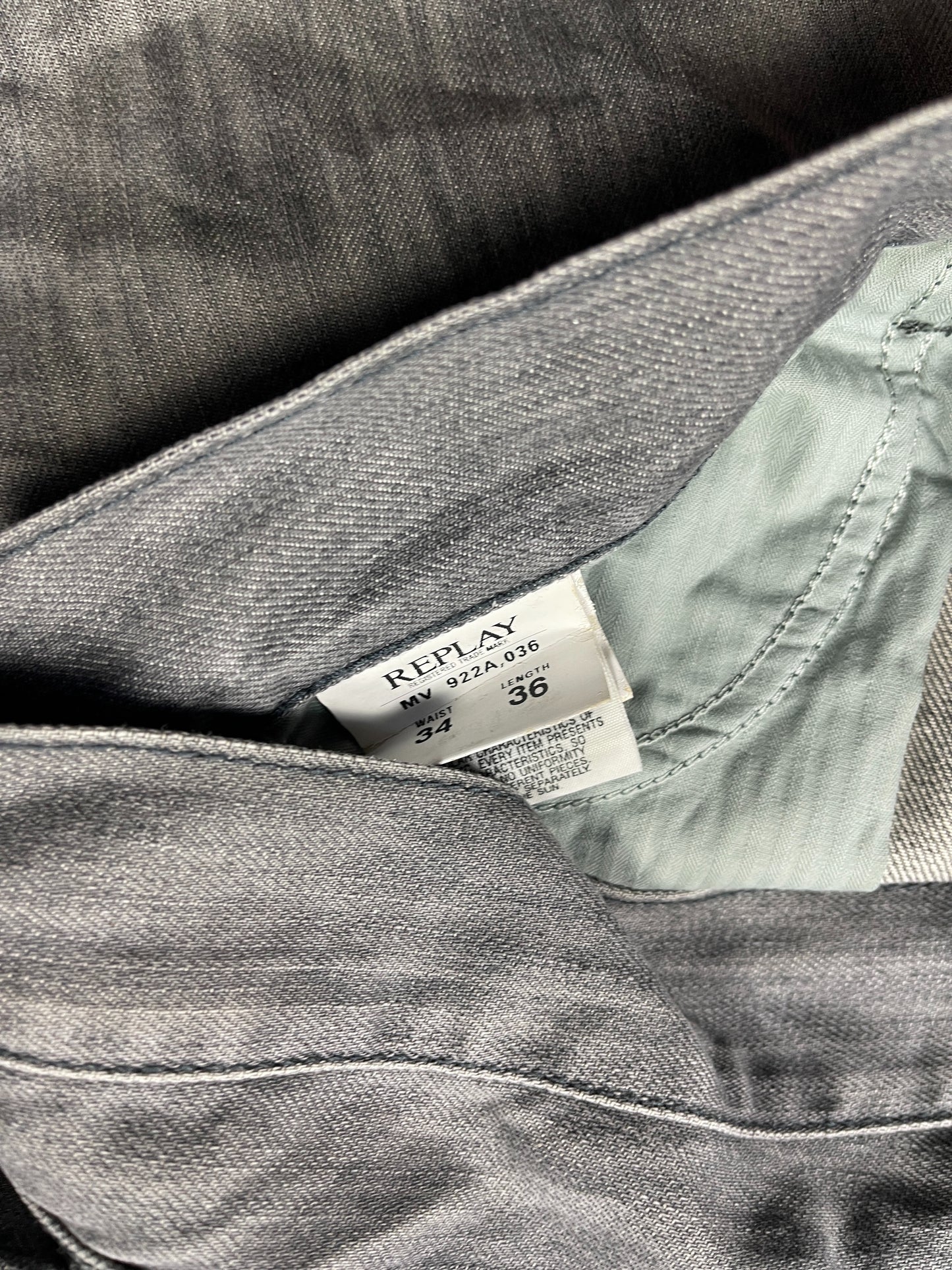 Y2k Replay Bootcut Denim Pants Gray - L