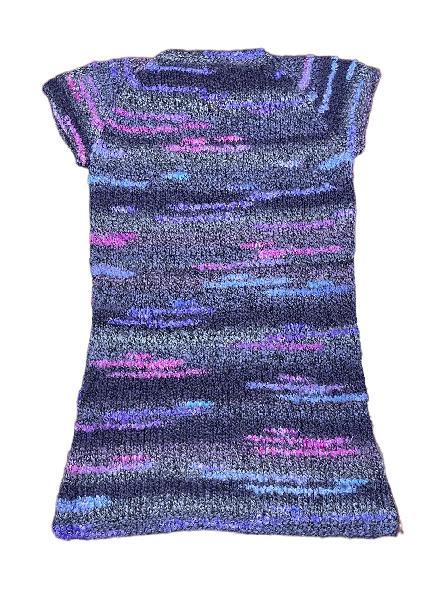 Vintage Knitted Short Sleeve Dress Purple - XL