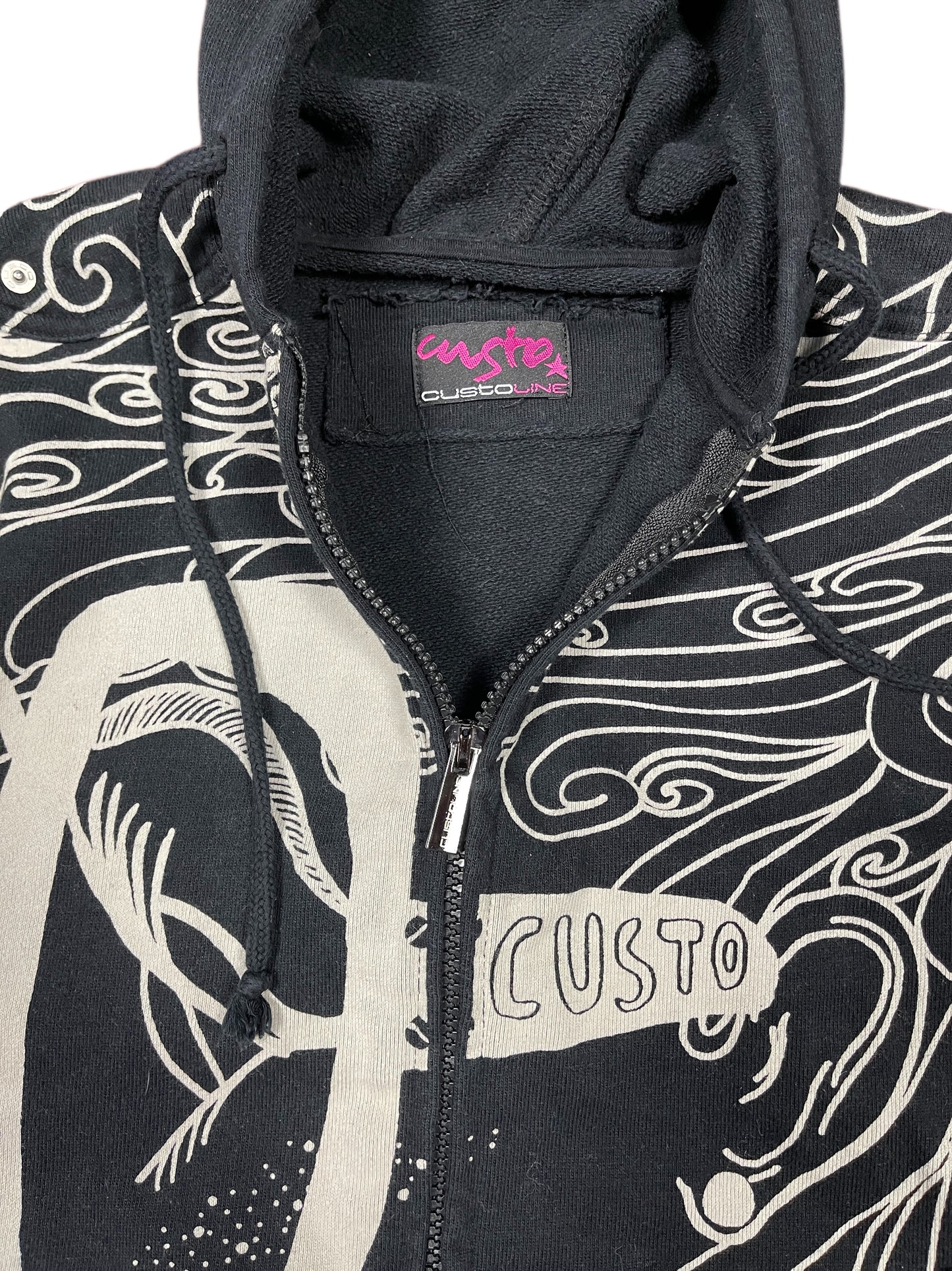 Y2k Custo Barcelona Zip Sweatshirt Black - M