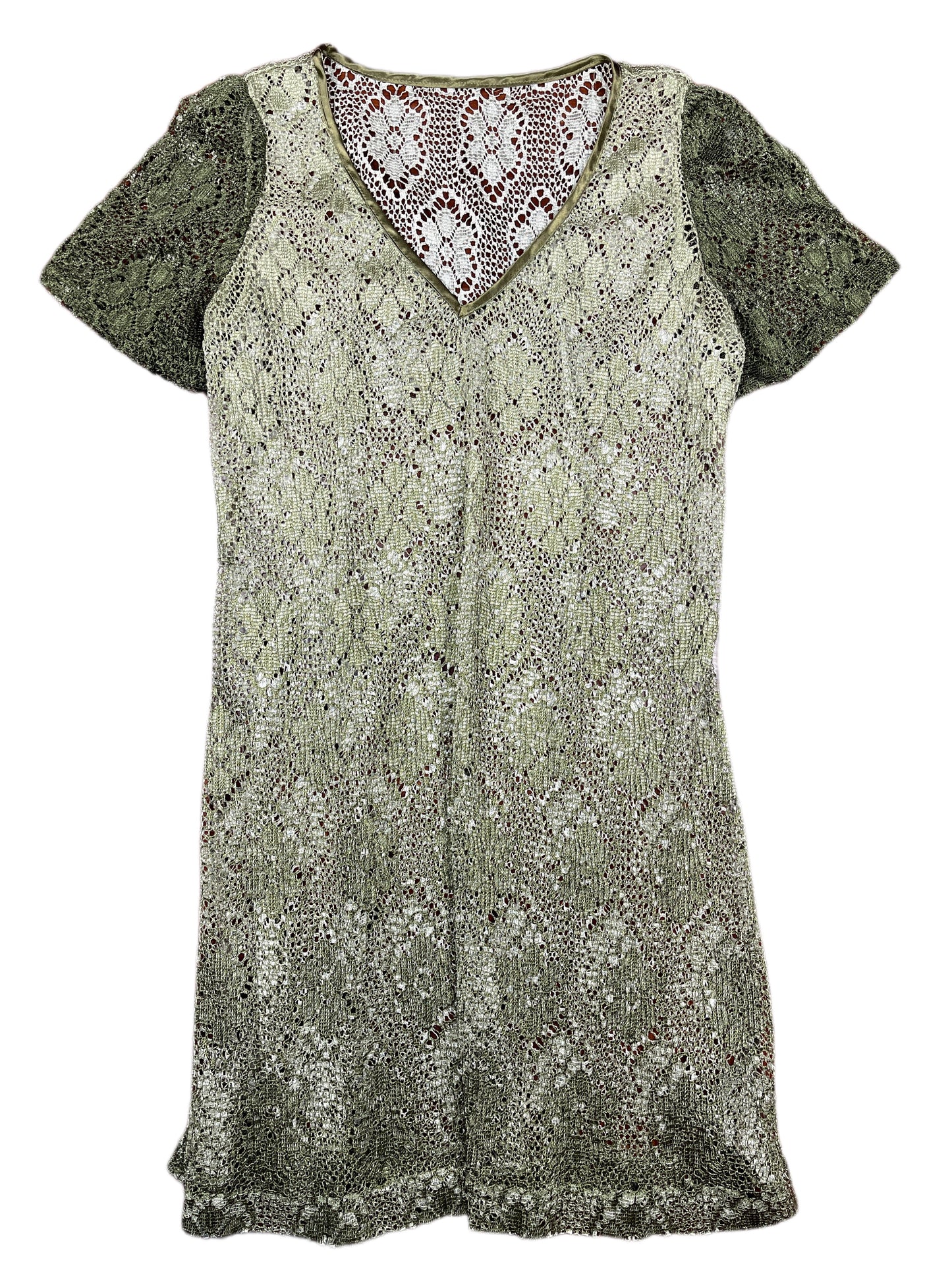 Vintage See Through Short Sleeve Dress -L/XL