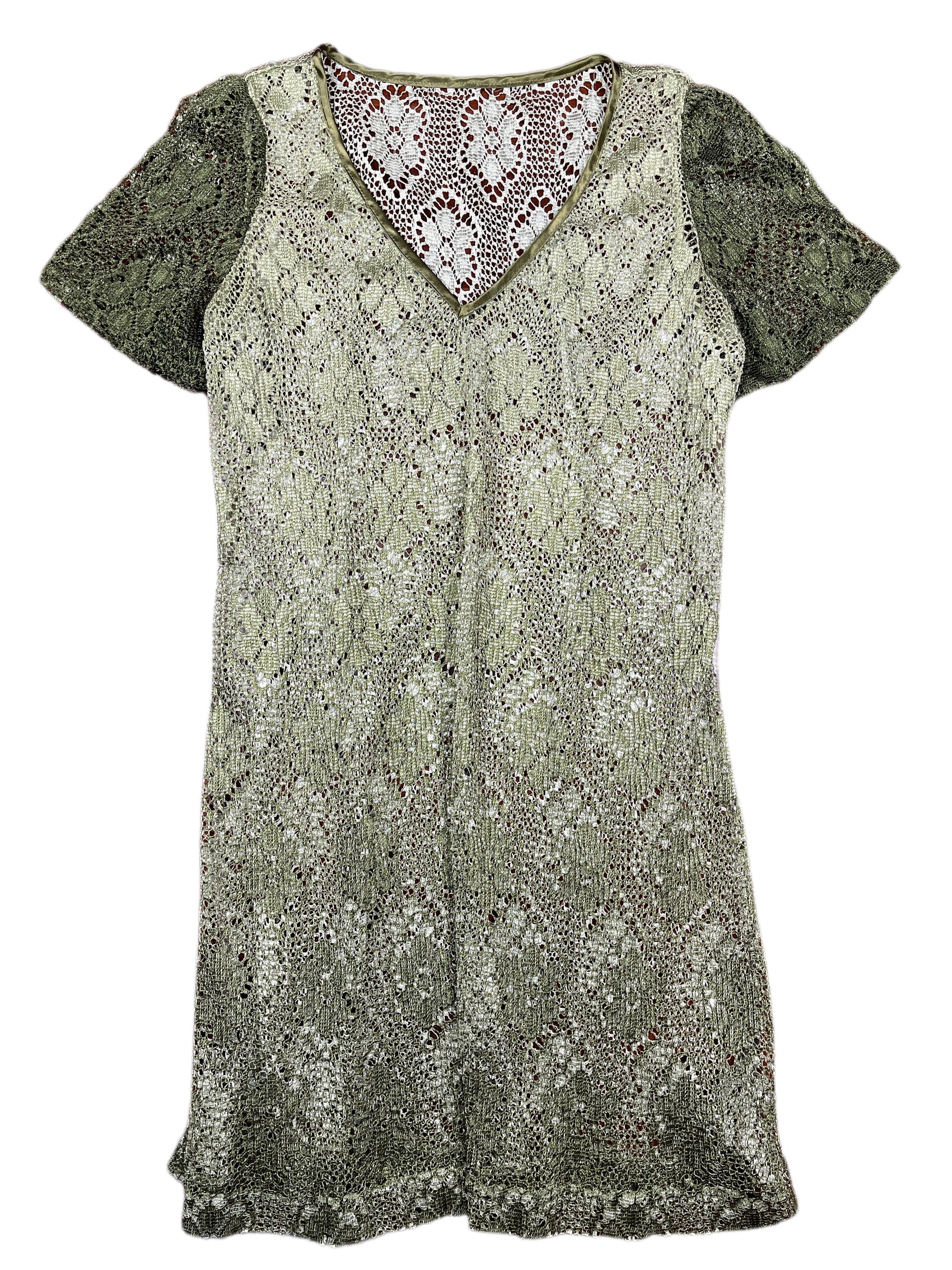 Vintage See Through Short Sleeve Dress -L/XL